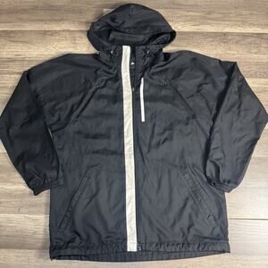 Adidas Black Track Jacket Full Zip Black Mens Sz Medium